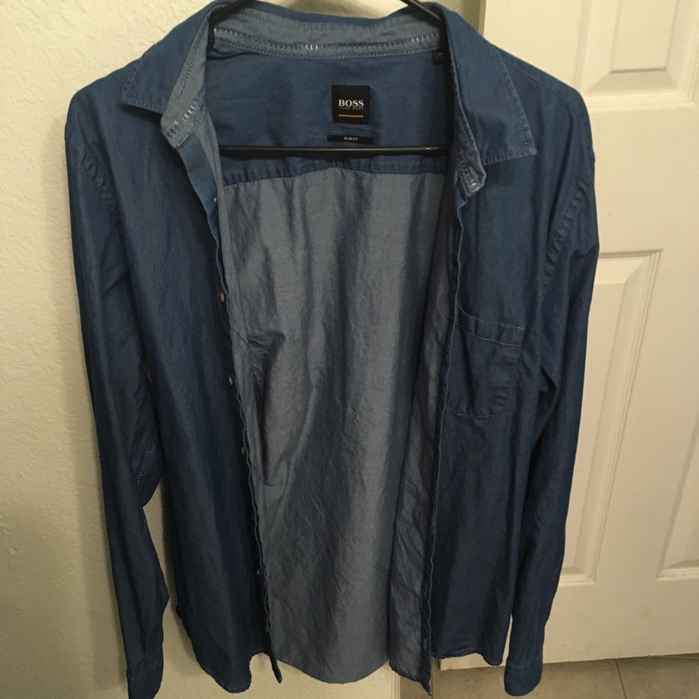 Hugo brand jean button down shirt